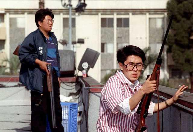 Koreans defending Korea Town during the LA riots of 1992
